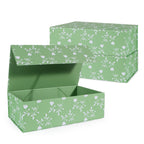 Green Leaves Gift Box with Magnetic Lids 3 Pack