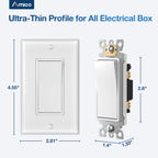 Amico 10 Pack Single Pole Light Switches with Wall Plates