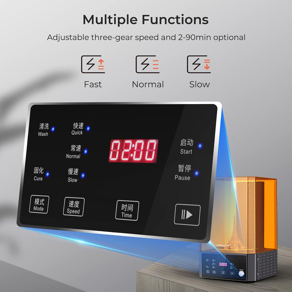 Wash and Cure Station UW-01 2 in 1 Machine | Resin 3D Printer UV Curing Rotary Box Bucket for LCD/DLP/SLA Washing