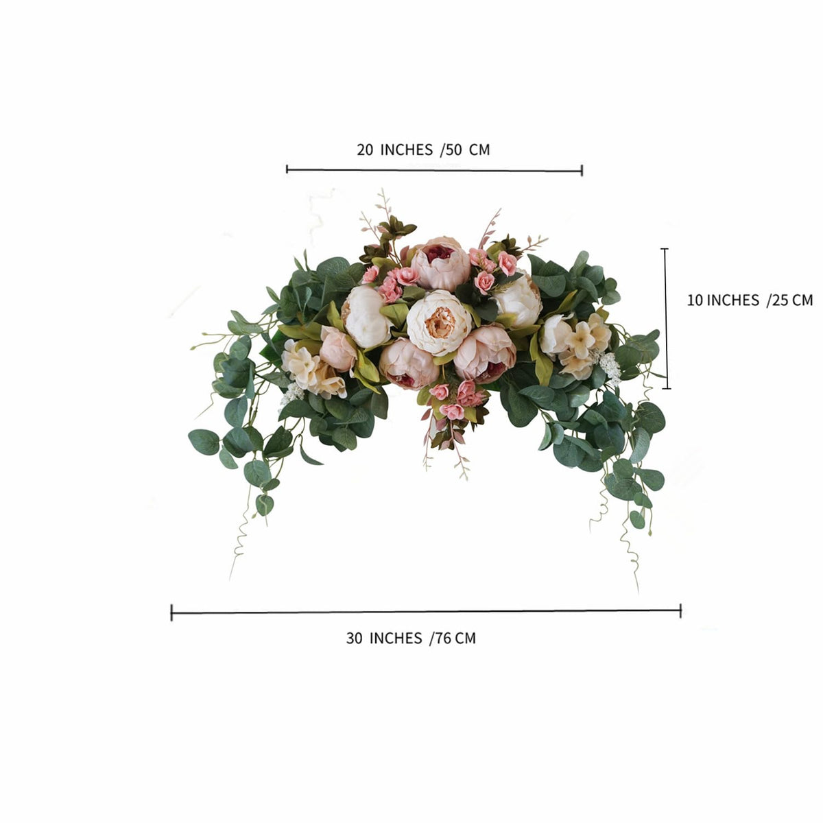 Wedding Arch Flowers 30 Inch Rustic Artificial Floral Swag Decor