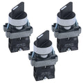 Antrader 3pcs ZB2-BE101 SPST 1NO 2 Position Latching Rotary Selector Switch
