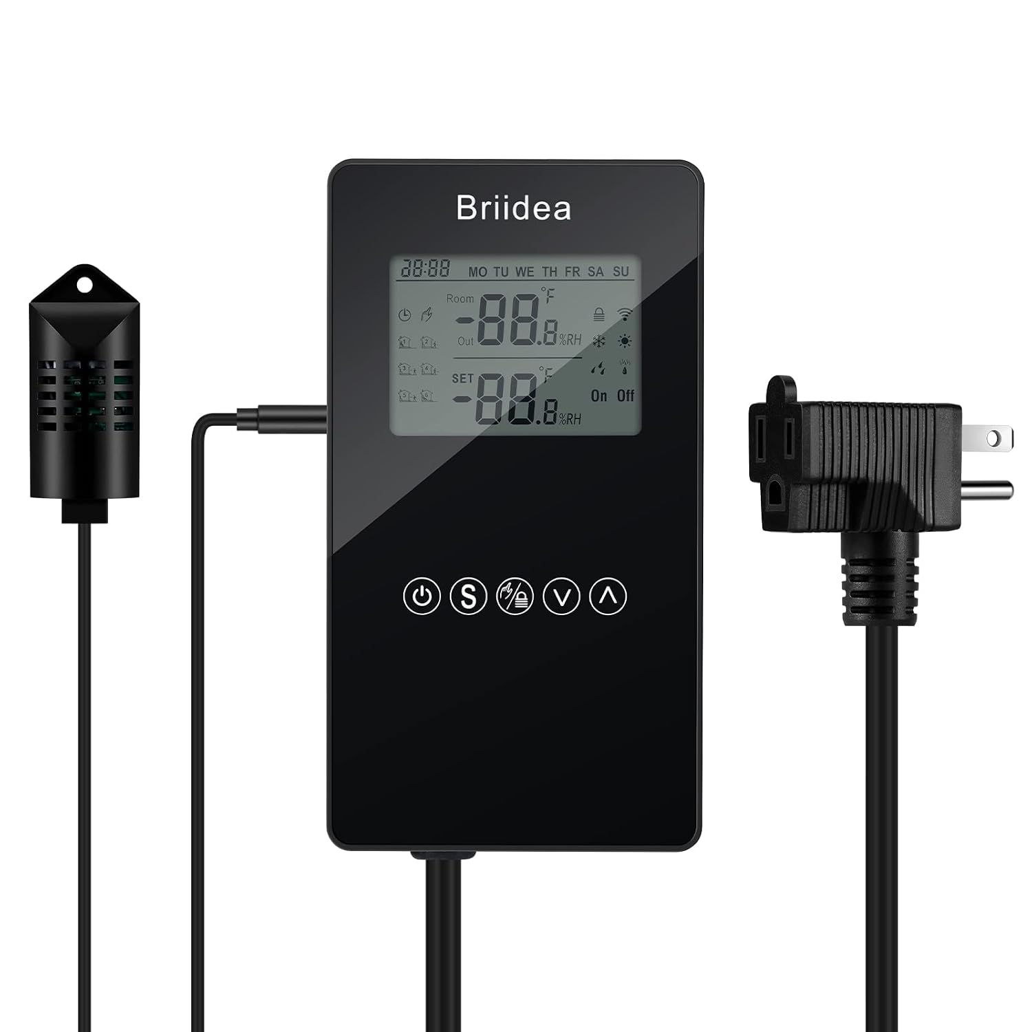 Humidity Controller, briidea Pre-Wired Humidistat Humidifier Dehumidifier with LCD Display High Accuracy Humidity