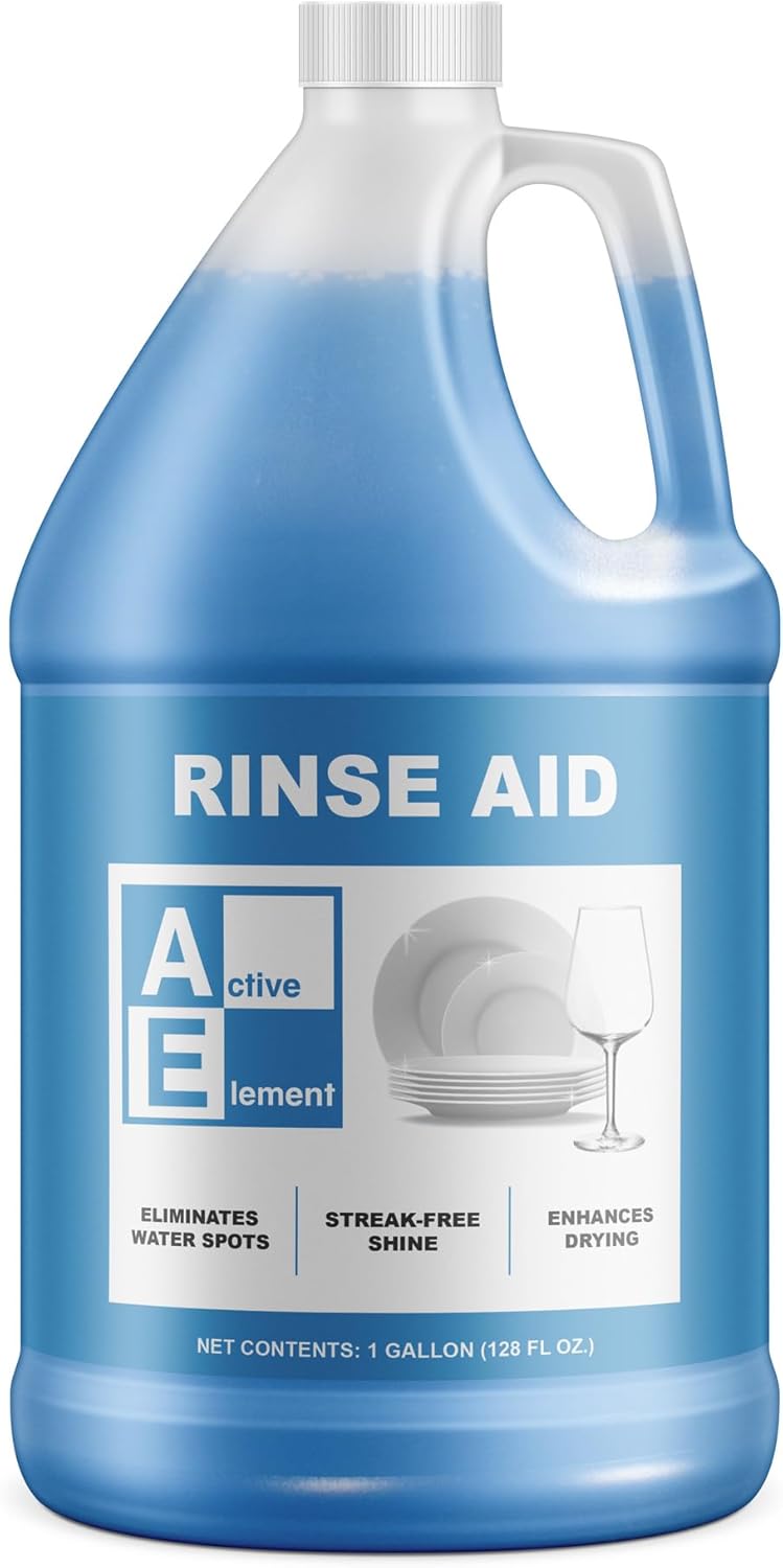 Dishwasher Rinse Aid - 1 Gallon - Extra Strength – Eliminates Water Spots - Sreak Free Shine - Enhances Drying