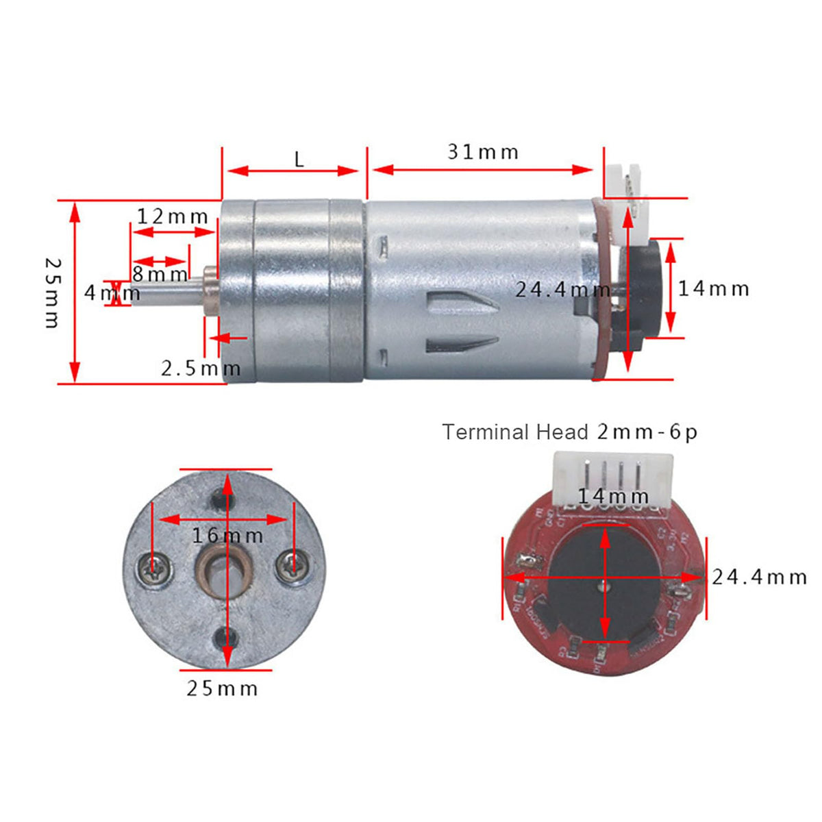 DC 12V DIY Encoder Gear Motor, 65mm Wheel Kit, 130RPM