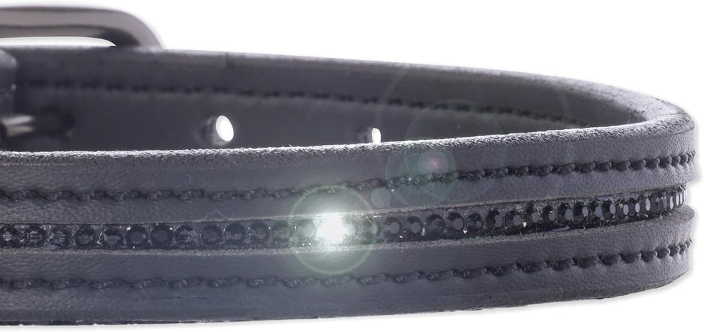 Roxy - The Crystal Bling Collar, Durable Vegan Leather with Brass & Crystals Pet Collars, Small, Medium, Large