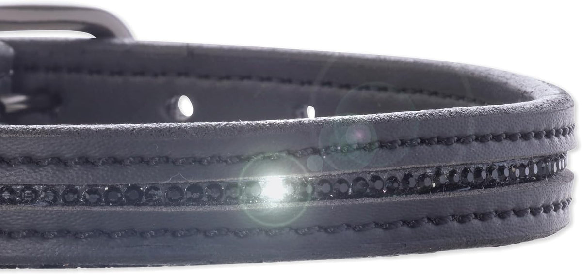 Roxy - The Crystal Bling Collar, Durable Vegan Leather with Brass & Crystals Pet Collars, Small, Medium, Large