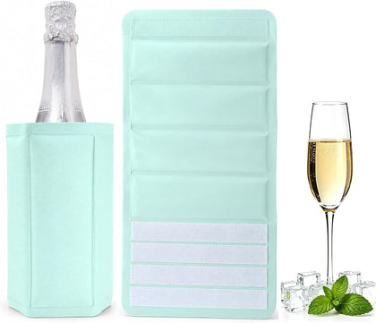 Reusable Gel Wine Sleeve – Freezable No-Ice Bottle Chiller for Wine, Champagne & Beer, Universal Fit 750ml Bottles