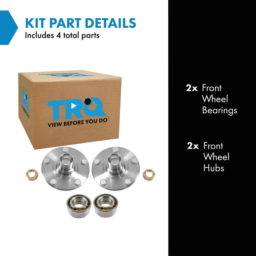 TRQ 2 Piece Front Wheel Bearing & Hub Kit Set