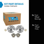 TRQ 2 Piece Front Wheel Bearing & Hub Kit Set