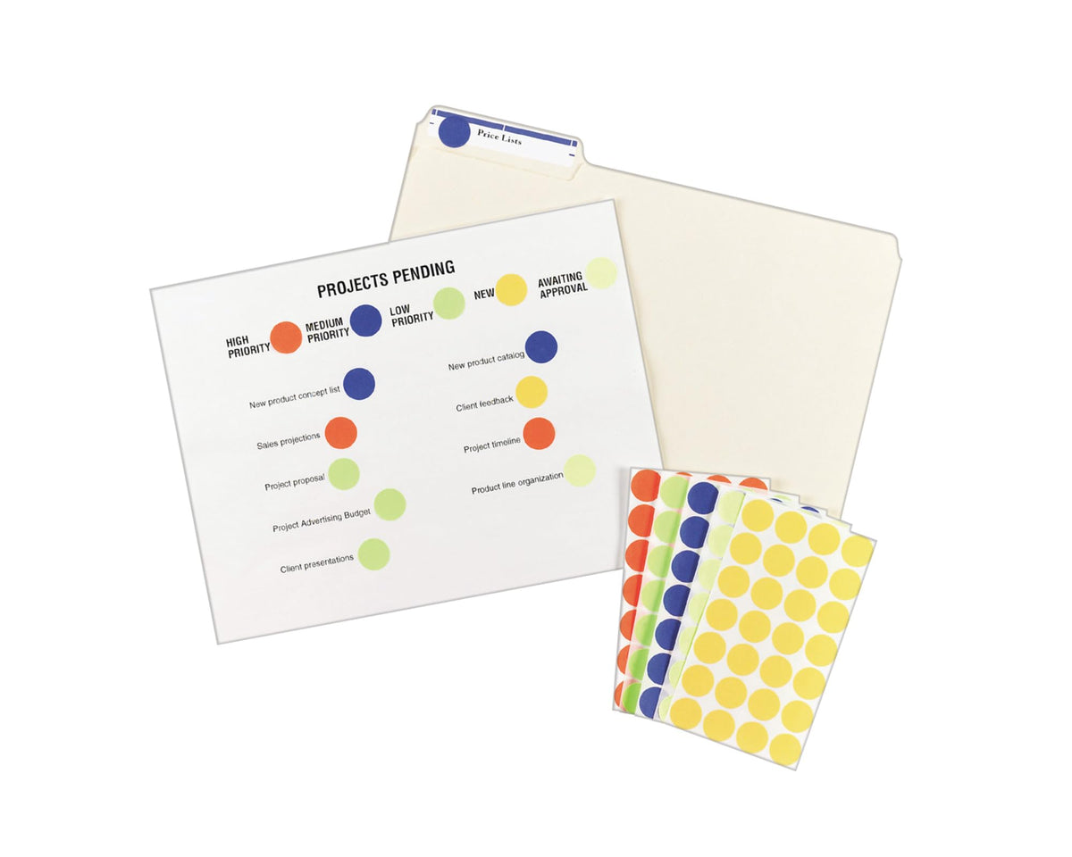 Print/Write Self-Adhesive Removable Labels, 0.75 Inch Diameter, Red, 18 Packs (5466)