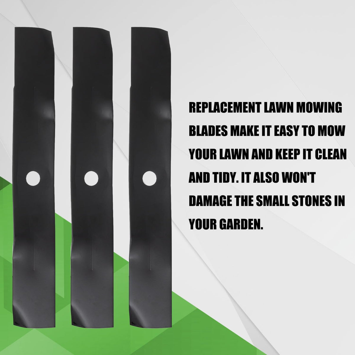 RANSOTO 48" Deck Lawn Mower Blades Compatible with John Deere Cut Deck GX, LT, LX, SST, X Series & ZTRAK Replace M145476, M127500 596-354 (3 pcs)