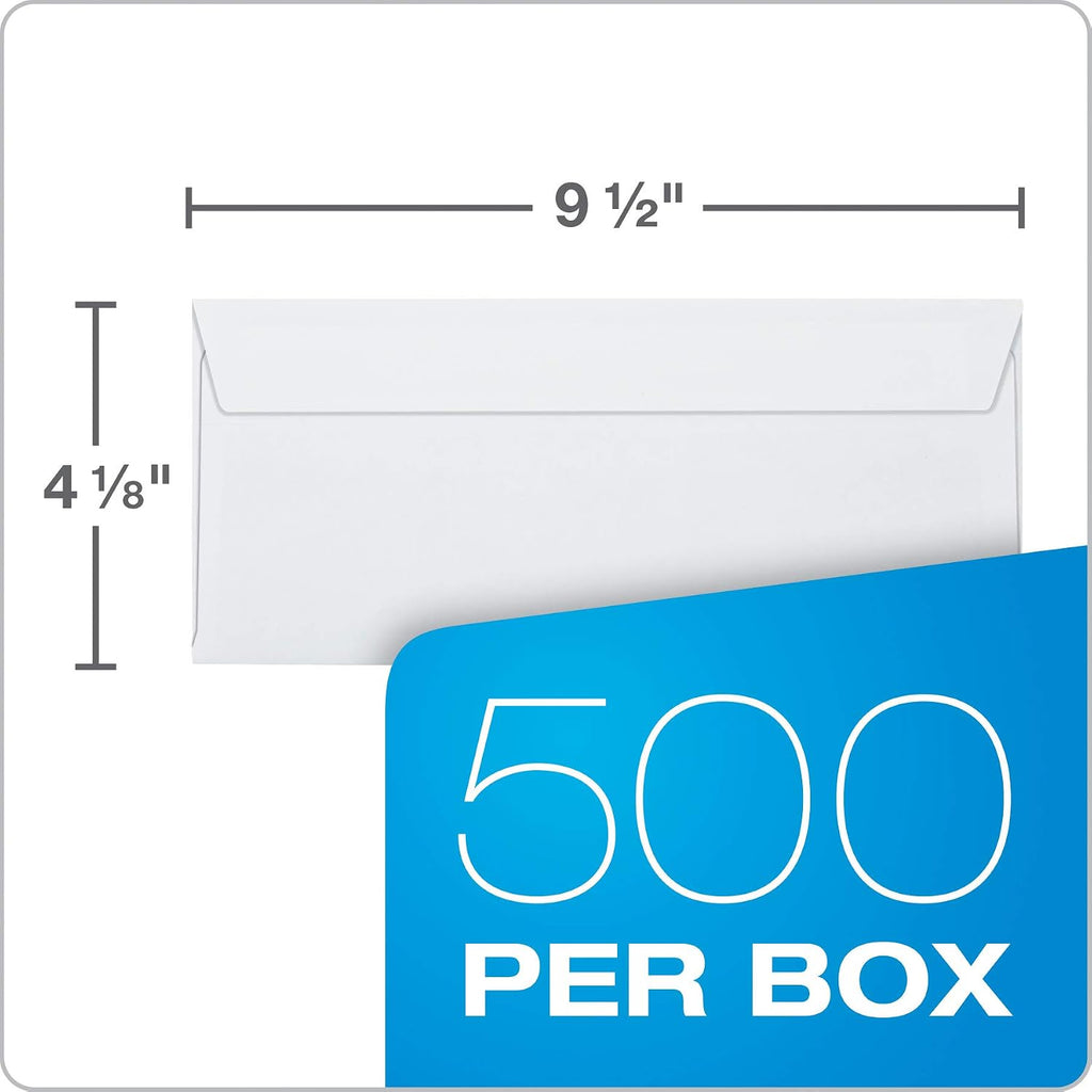 #10 Single-Window Security Envelopes, 4-1/8 x 9-1/2 Inch, Self Seal, White, for Mailing Invoices, Statements &