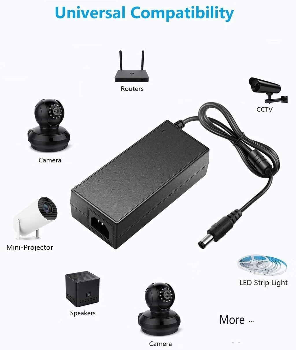 24V DC Power Supply 4A Universal AC Adapter, 100-240 50/60Hz Adapter to 24 Volts 4Amp Transformer, DC 24V Power Cord, 5.5mm x 2.5mm Plug