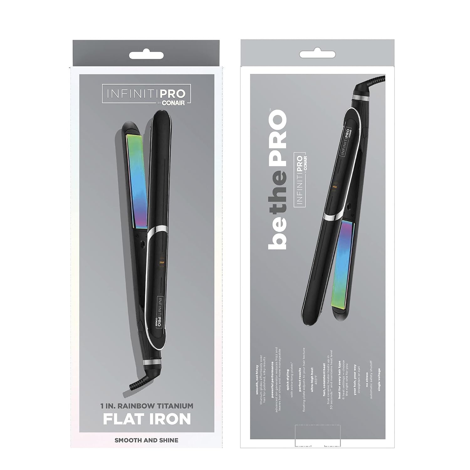 Rainbow Titanium Flat Iron, 1-inch