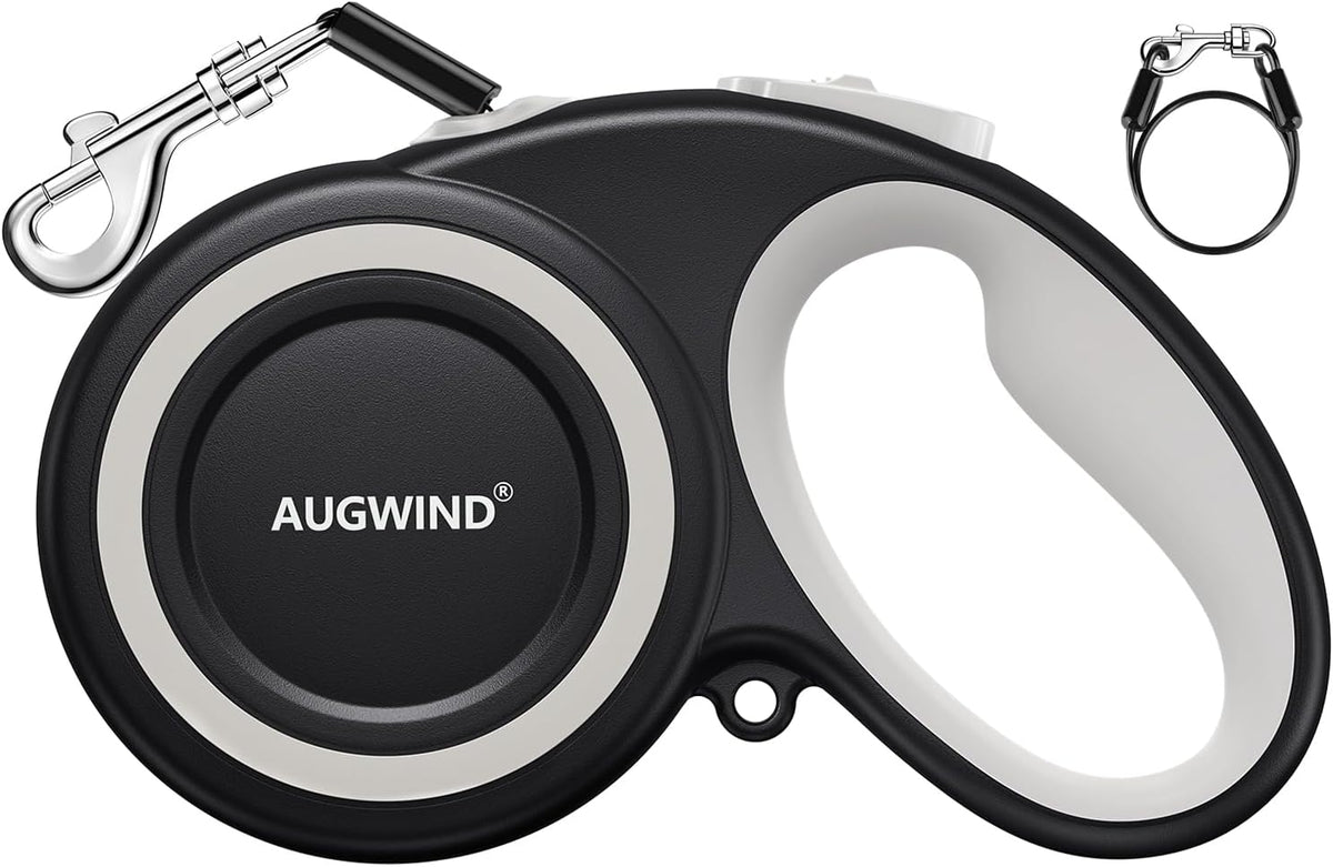 Retractable Dog Leash with Stainless Steel Anti-Chew Cable for Small & Medium Dogs up to 50 lbs | 16 ft Strong Nylon