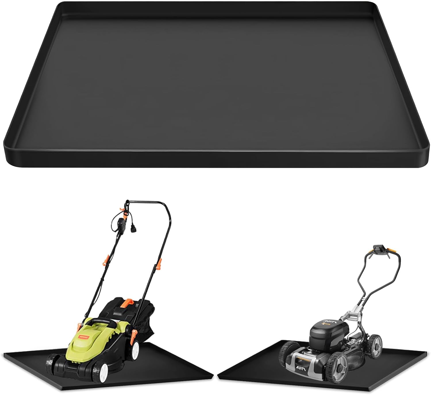 Snow Blower Mat, 34''x21.9'' Silicone Snowblower Drip Pan with Raised Edge for Garage, Electric Snow Shovel Mat