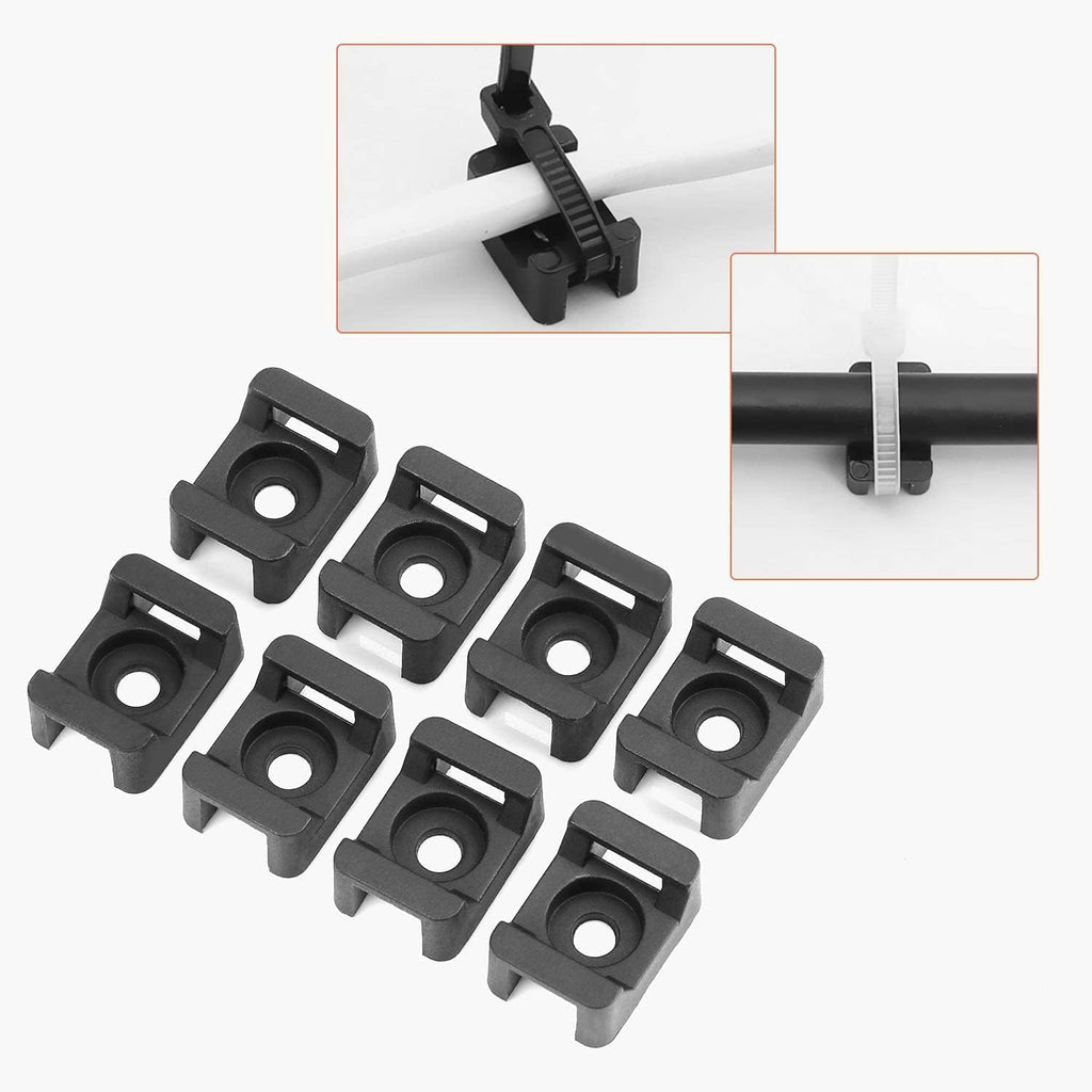 Cable Tie Mounting,100 Pcs Zip Tie Base,5 mm(M5) Screw Hole, 23x16x9(L*W*H) mm Cord Tie Mount Wire Tie Holder Fix