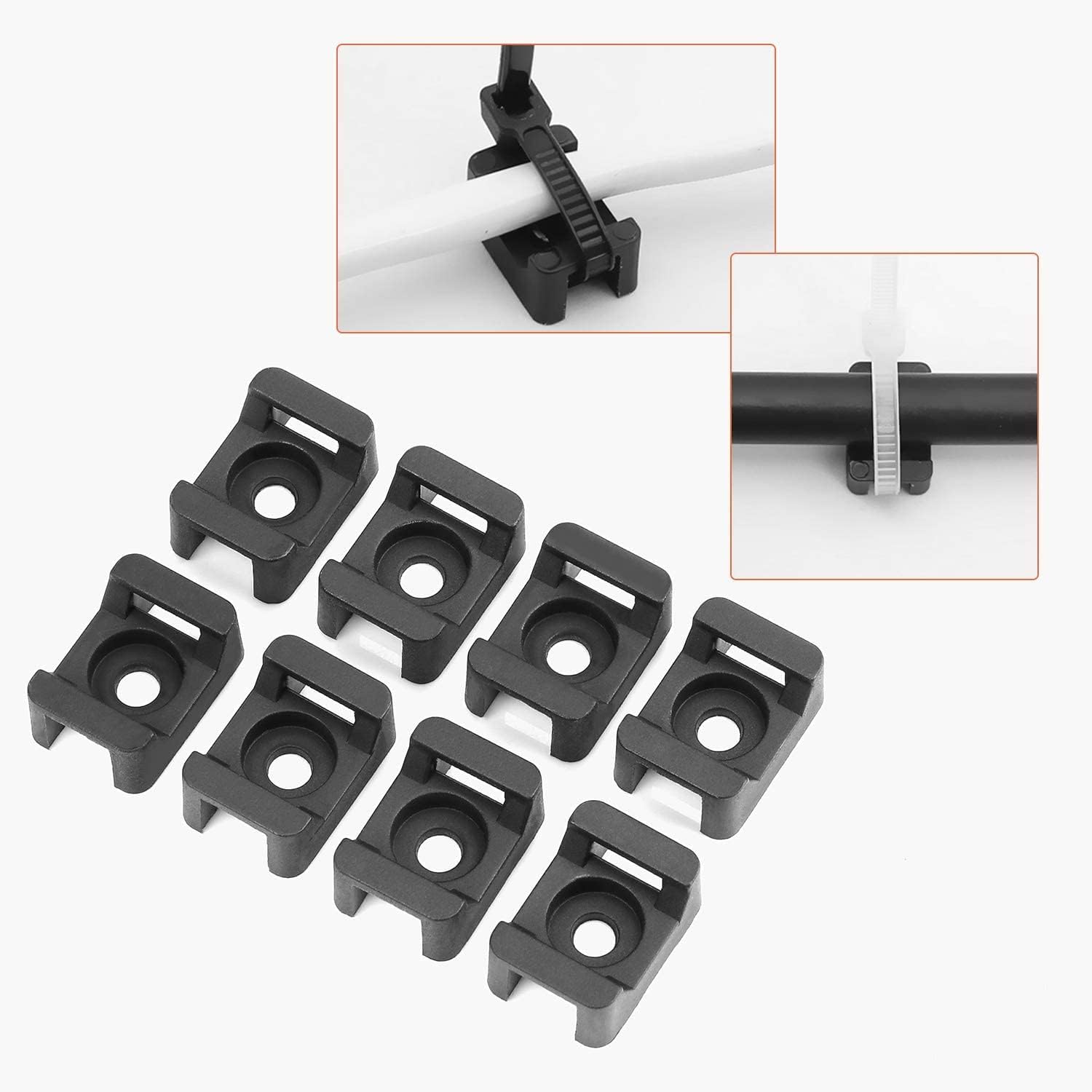 Cable Tie Mounting,100 Pcs Zip Tie Base,5 mm(M5) Screw Hole, 23x16x9(L*W*H) mm Cord Tie Mount Wire Tie Holder Fix