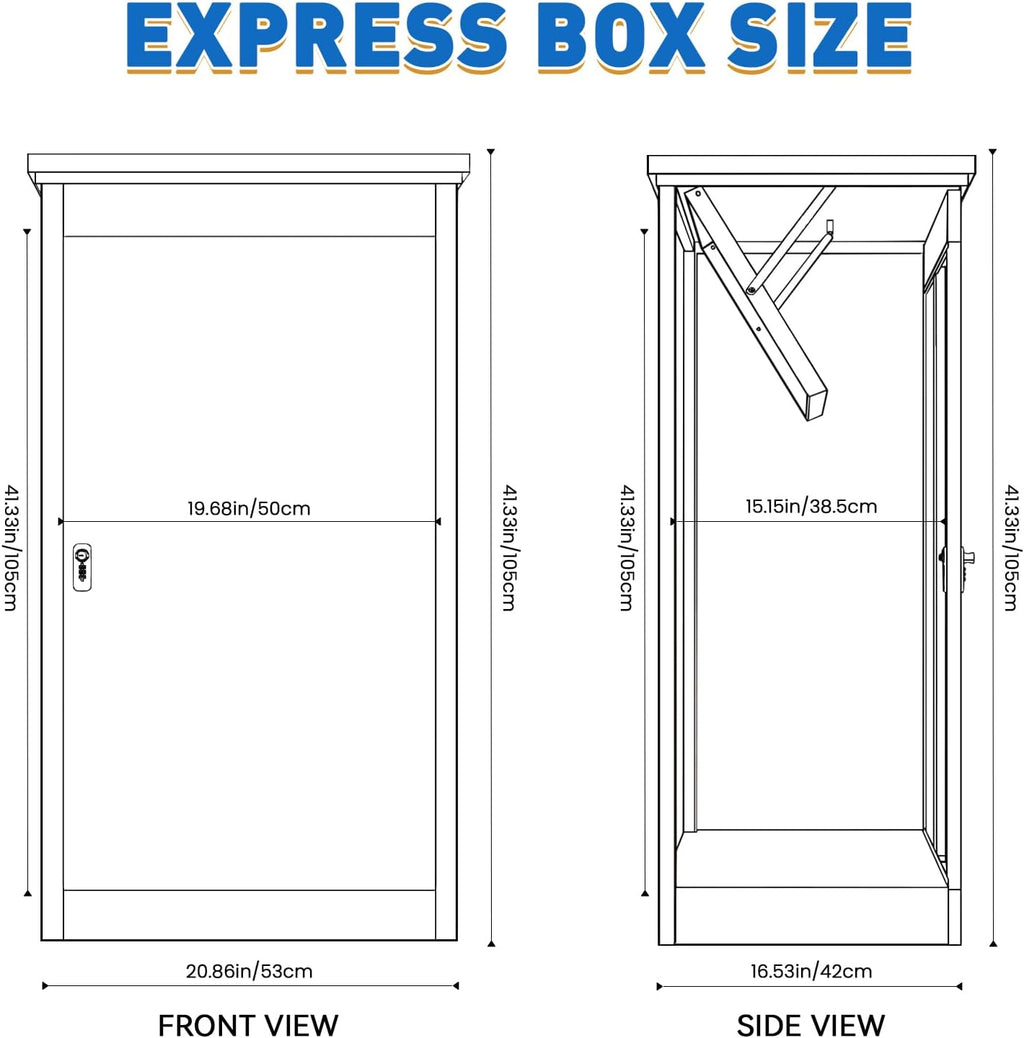 Package Delivery Boxes for Outside, Extra Large Parcel Drop Boxes with Secure Storage, Anti-Theft Galvanized