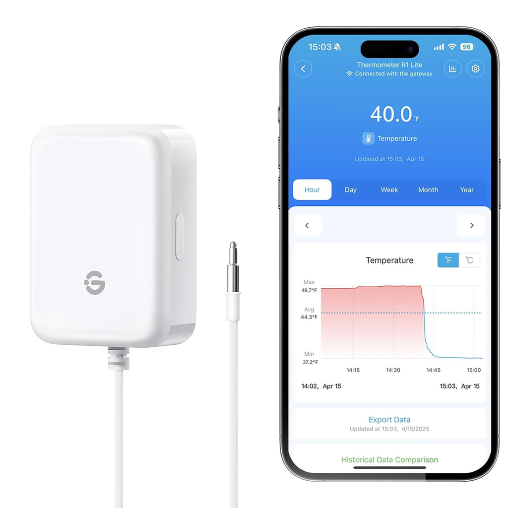 Bluetooth Refrigerator Thermometer Sensor with Alarm, 1-Pack
