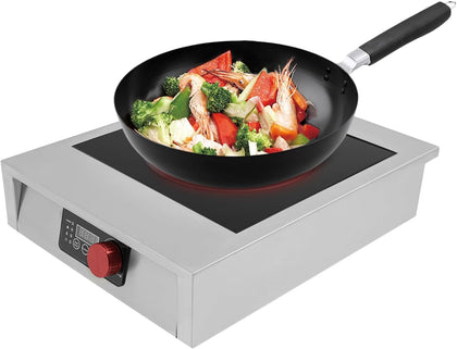 3500W Commercial Induction Cooktop, 110V Stainless Steel Hot Plate Electric 165.35Lbs Capacity Single Electric Burner