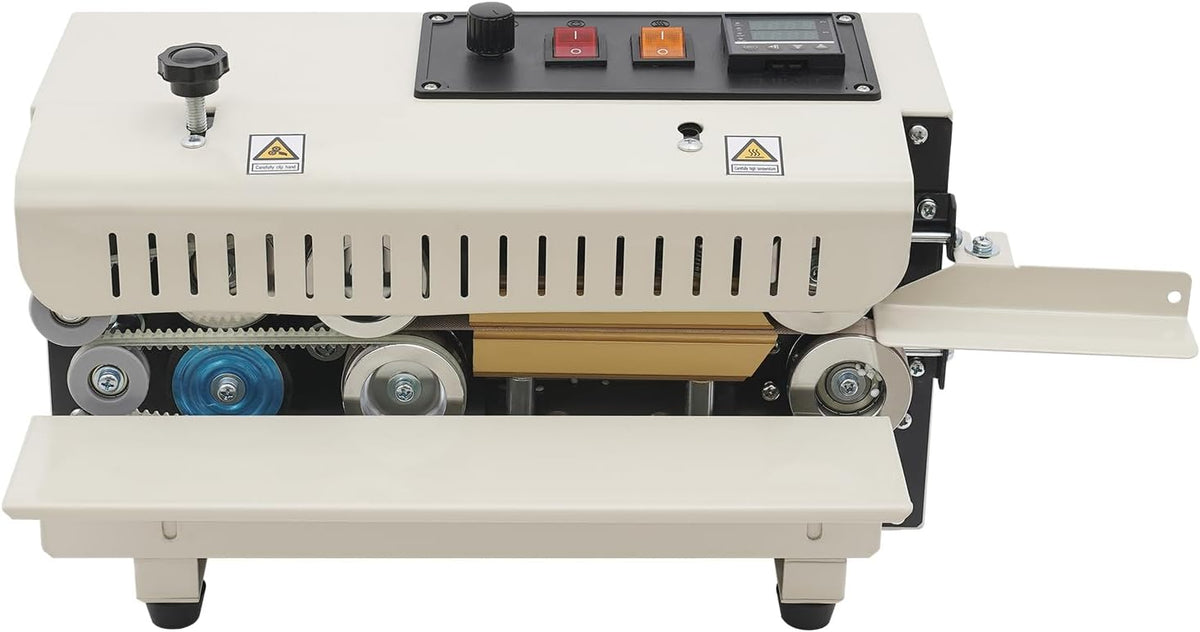 Automatic Continuous Band Sealer, 600W Horizontal Bag Sealing Machine with Digital Temperature Control & LED Display