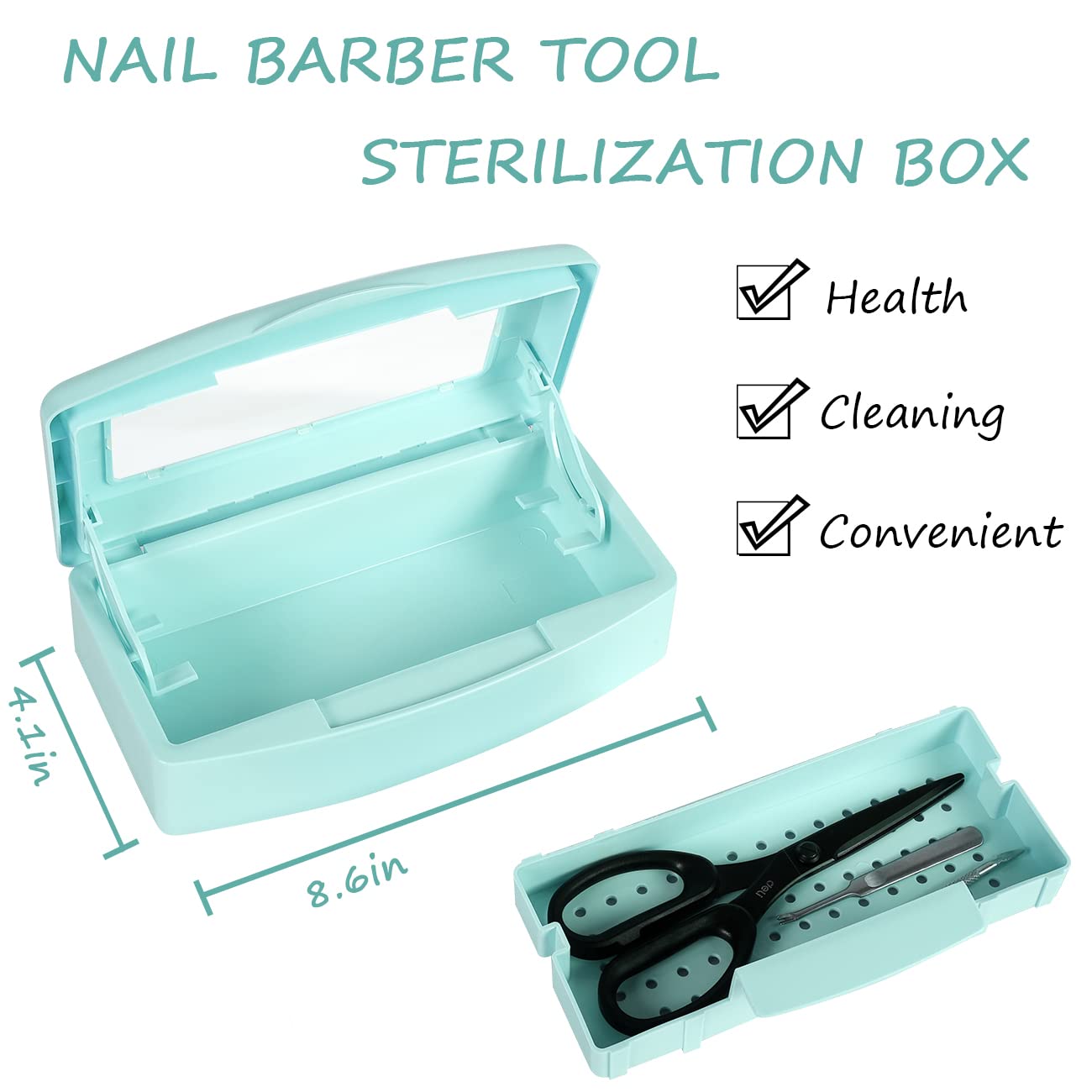 Barbicide Disinfectant Box Nail Art Tools Sanitizing Tray Disinfectant Container Nail Tool Sterilizer Box Plastic