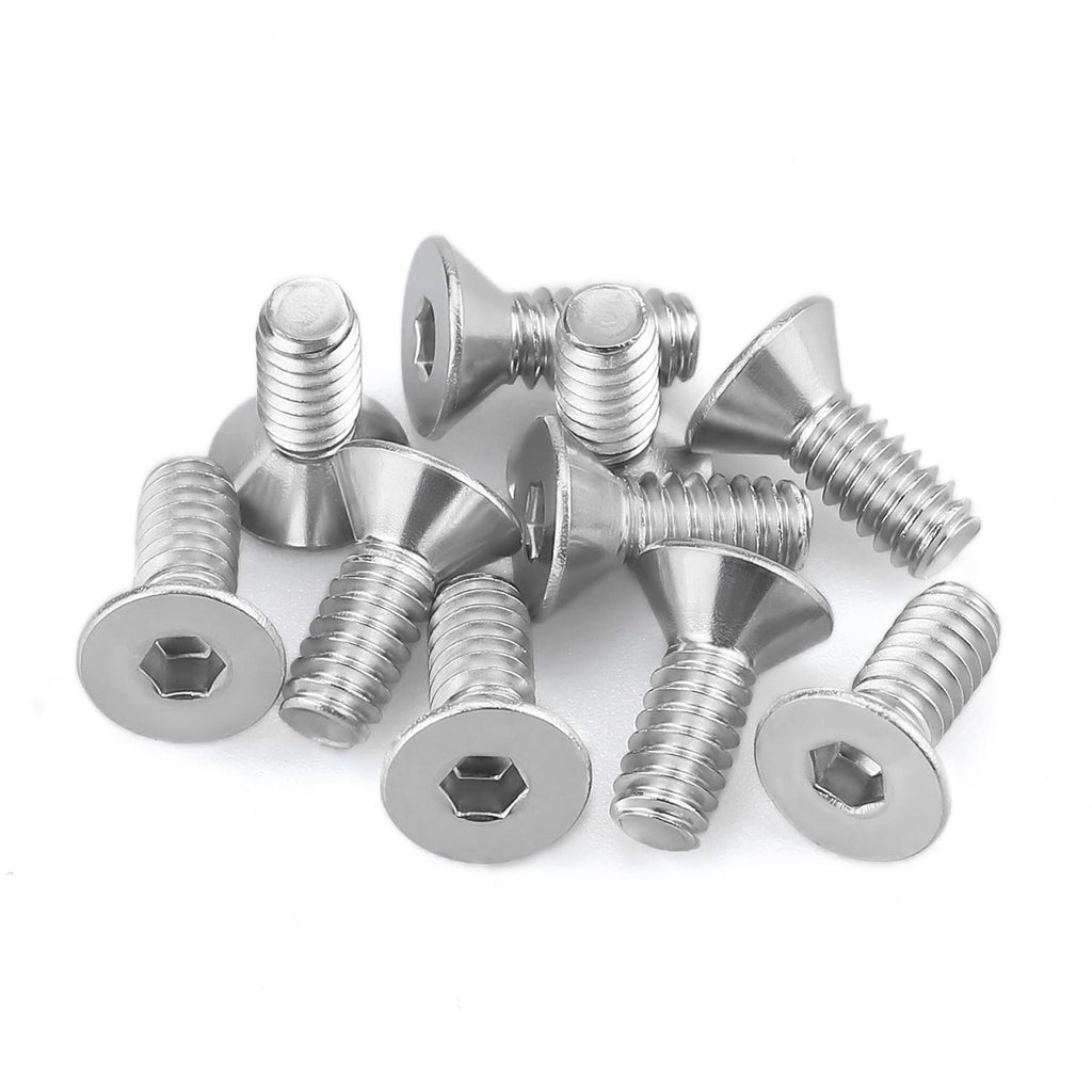 #10-32 x 1/2" Flat Countersunk Head Socket Cap Screws, 304 Stainless Steel 18-8 SS, Full Machine Thread Coverage, Allen Hex Drive, 50 PCS