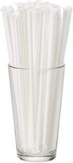 White Plastic Straws Individually Wrapped 1000 Pack - 8 inch Drinking Straw, BPA Free - Restaurant Style Disposable