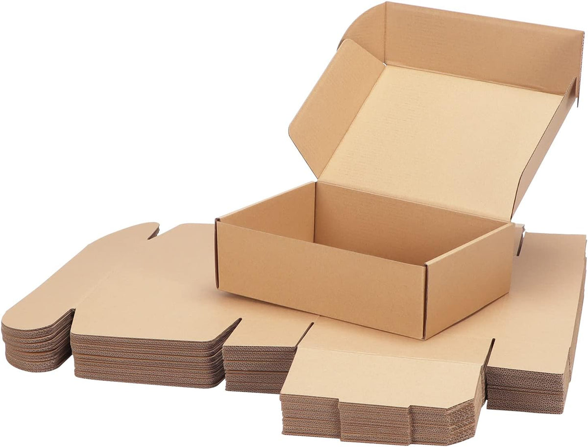 25 Pack 10x7x3 inch Cardboard Shipping Boxes, Brown Mailing Box