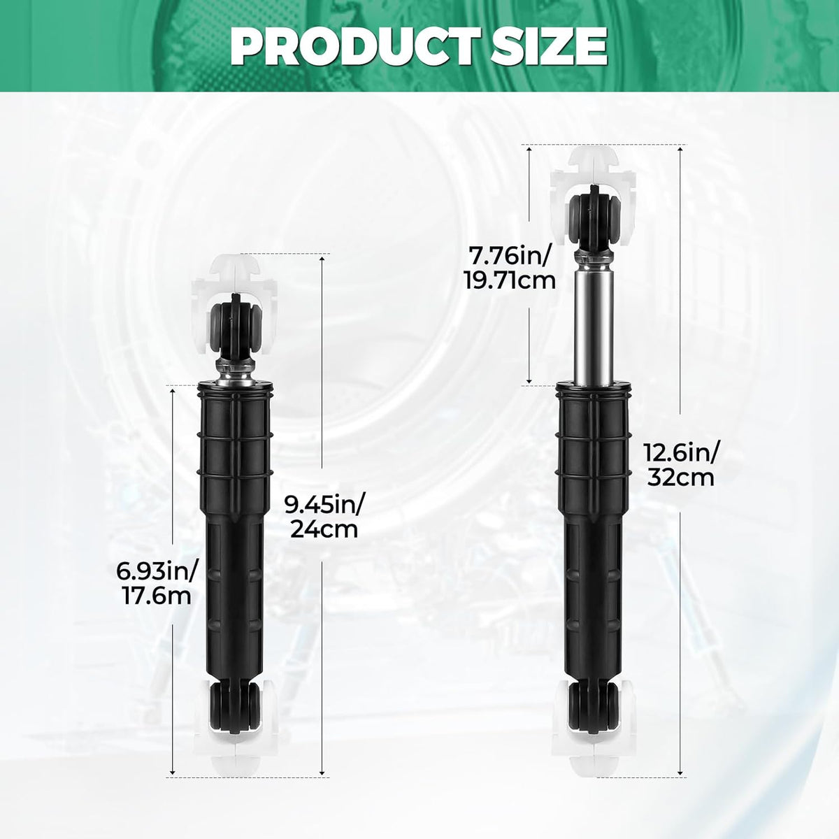 4PCS W11415987 Washer Shock Absorbers Compatible with Whirl-pool for Ma-ytag Washing Machine, Replaces WPW10261492 WPW10312625 4958120 AP6980109 PD00056319