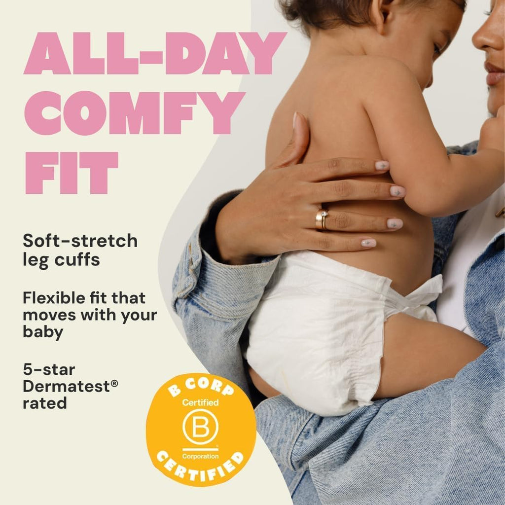 Baby Diapers Size 1 (36 Count) - Plant Based Disposable Diapers for Day and Overnight Premium Leak Protection