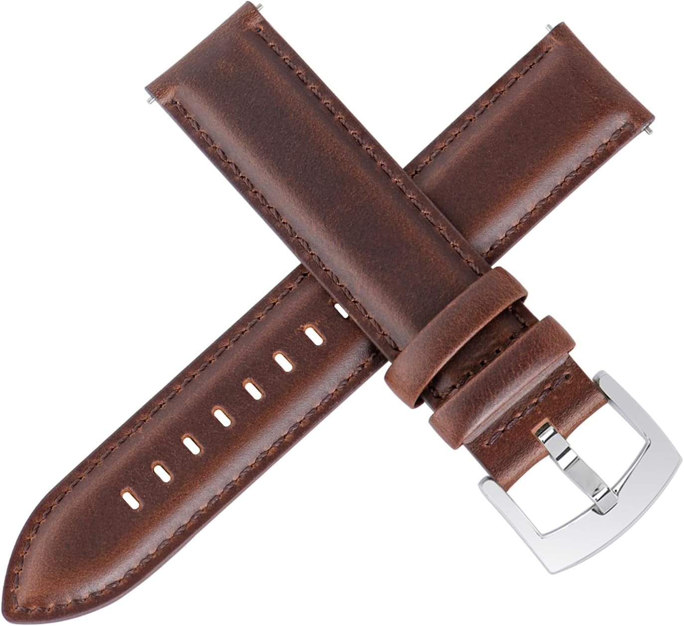 Leather Watch Bands Quick Release, Elegant Top Grain Leather Watch Straps for Men & Women, Choice of Color & Width