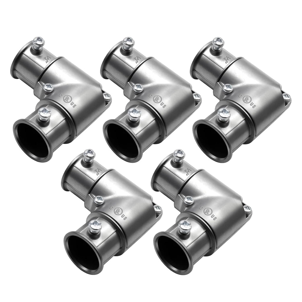 1/2" 90 Degree Inside Corner Pull-Elbow, EMT Fitting, 5 Pack