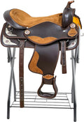 Saddle Rack Portable Folding Horse Saddle Stand for English and Western Saddles,28" L x 19" W x 37.5" H,Silver