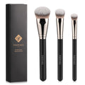 3Pcs Foundation Concealer Highlight Brush, Cat Paw Under Eye Brush | Large buffs foundation, blends contours, sweeps