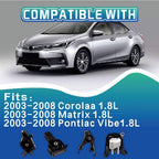 Engine Motor & Trans Mount Kit Compatible with 2003-2008 Corolla 1.8L