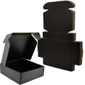 6x6x2 Shipping Boxes Set of 25, Black Mailer Corrugated Cardboard Box