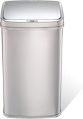 13 Gallon Automatic Trash Can, 50L Touchless Motion Sensor Garbage Can with Odor-Sealing Lid, Rectangular Stainless