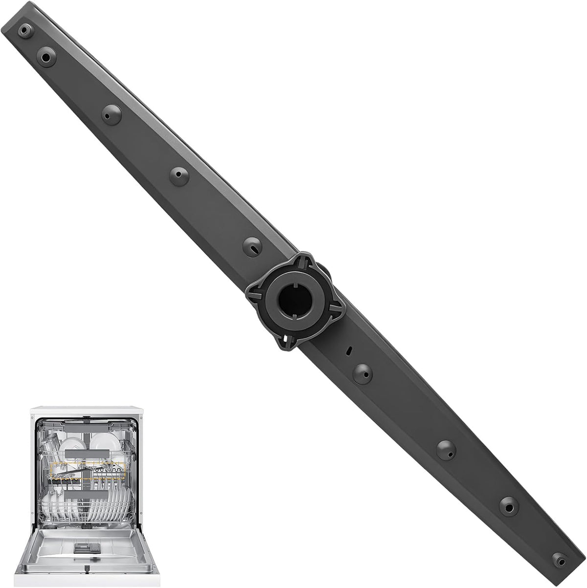 W10498900 Dishwasher Spray Arm Compatible with Whirlpool Amana Maytag Dishwasher Center Wash Arm Assembly, Replaces ADB1400AGB3 ADB1400AGS3 ADB1400AGW3 AP6022331
