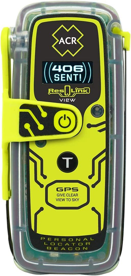 ResQLink View PLB425 - Buoyant GPS Personal Locator Beacon - 2922 | Global SOS Beacon with LCD screen - Alerts Search