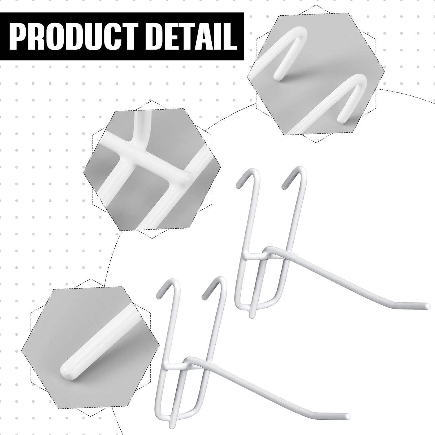 25 Pack Grid Wall Hooks, 4 Inch White Gridwall Hanger | Metal Build for Retail Craft Displays, Fits Gridwall Panels