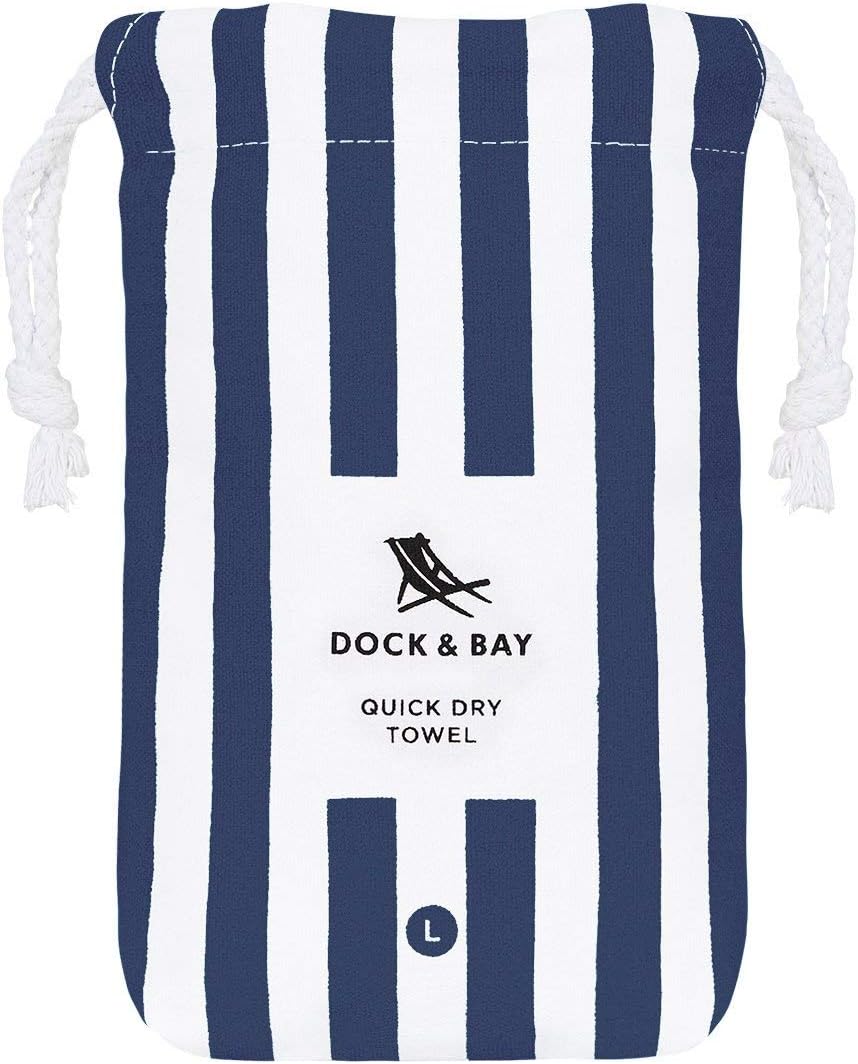 Beach Towel - Quick Dry, Sand Free - Compact, Lightweight - 100% Recycled - Includes Bag - Cabana - Whitsunday Blue