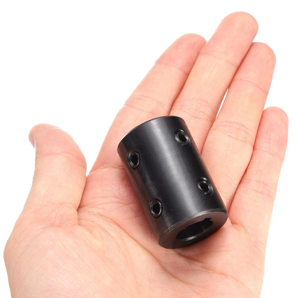 uxcell Shaft Coupling, 1/2" Bore 1" OD 1-1/2" Length Black Oxide Plated ASTM1045 Steel Rigid Coupling for 3D Printers Motor Wheel(4 Set Screws)