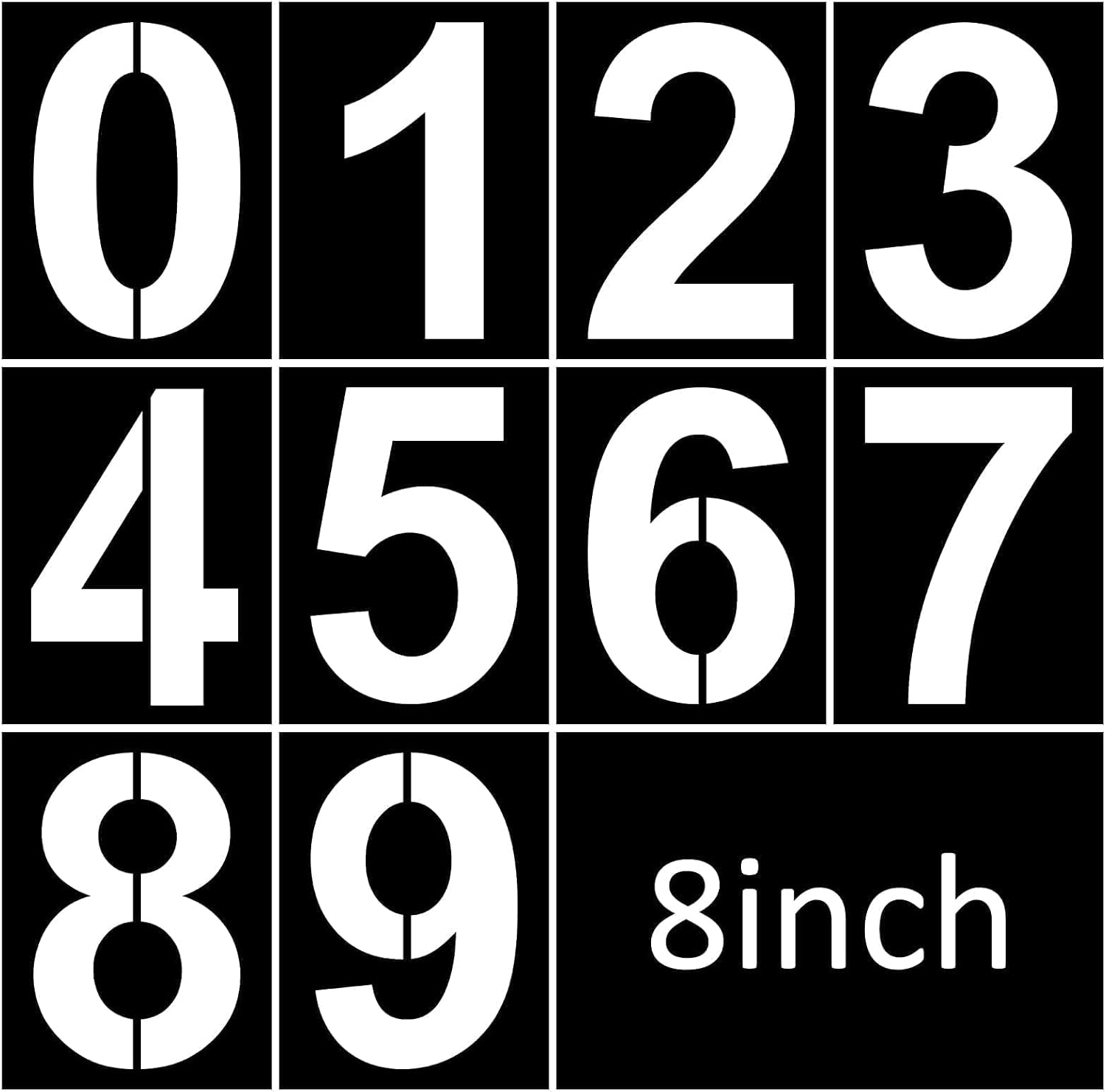 8 Inch Number Stencils Plastic Number Stencils Reusable Digital Painting Templates for Cake Stencil Address Templates
