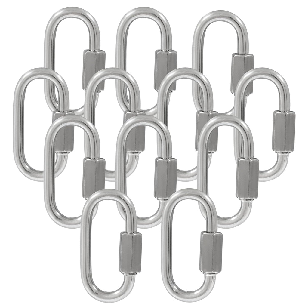 12Pcs 1/8 Inch 304 Stainless Steel D Quick Link Locking Connector