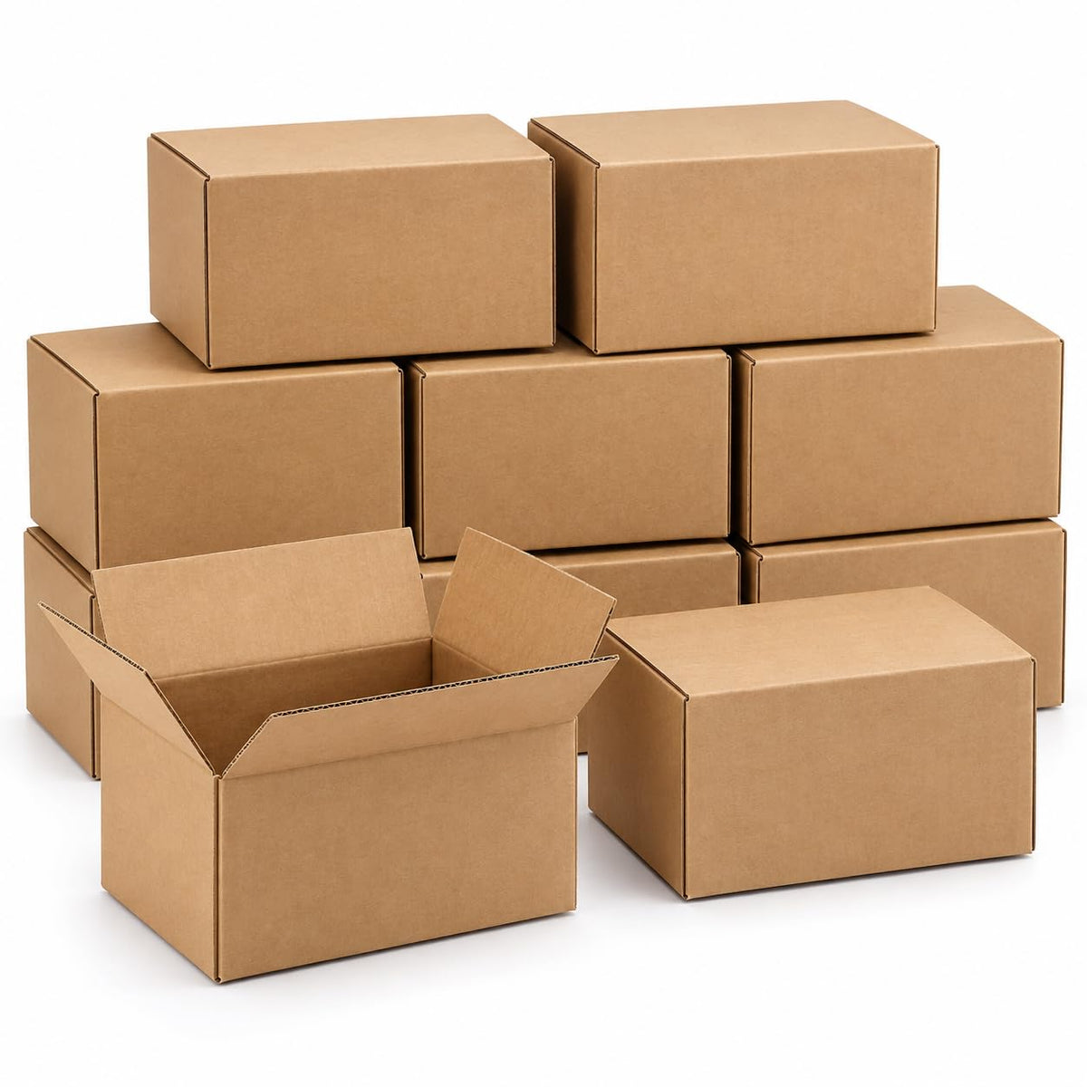 Shipping Boxes Mailers 8x6x4 inches Cardboard Small Packing Kraft Moving Mailing Box, (Pack of 10) Sturdy Cardboard