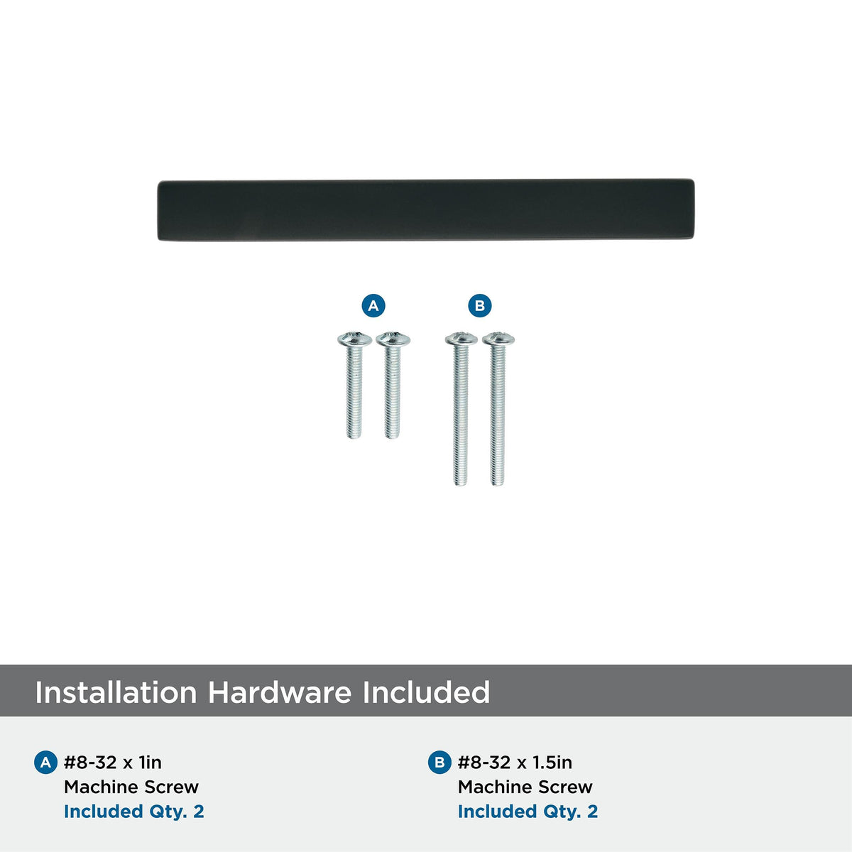 10 Pack 3" Monument Matte Black Drawer Pull
