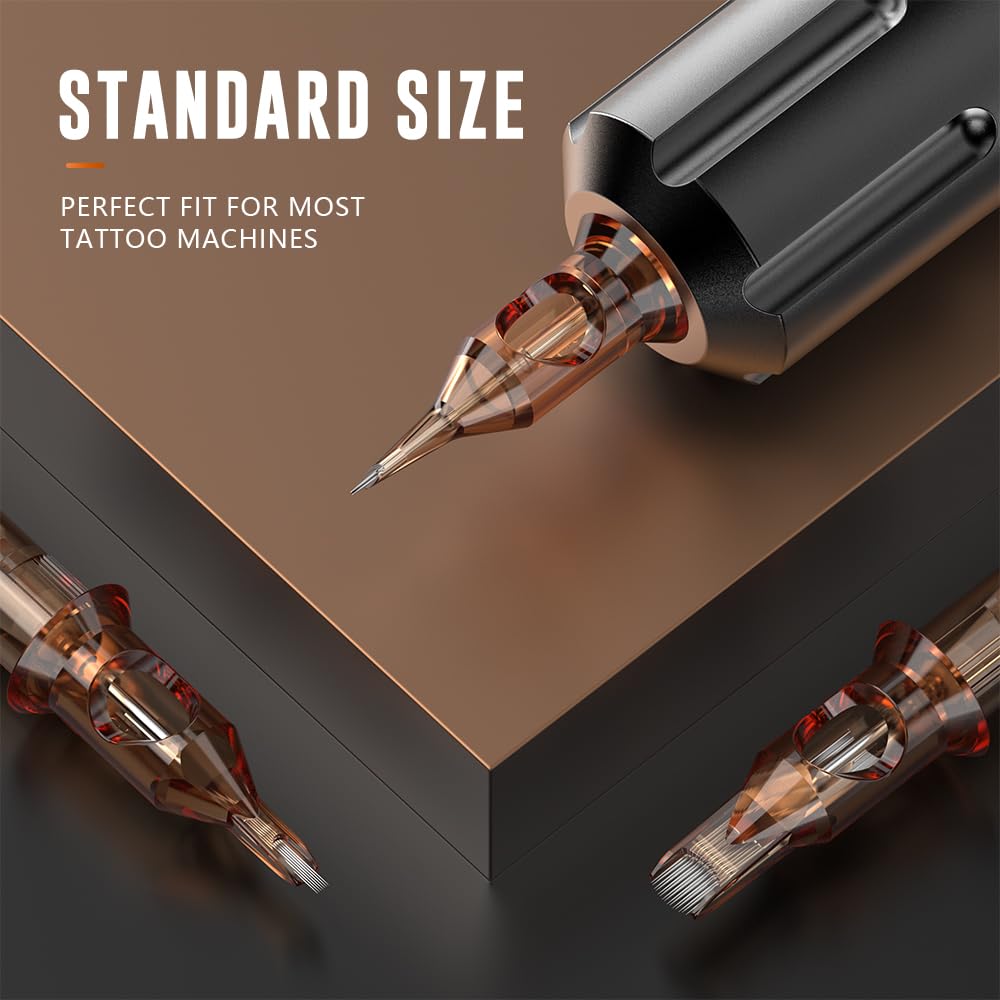 Tattoo Cartridge Needles 20pcs 25RM #10 Bugpin 25 Round Magnum Needle Diameter 0.3mm, 3.5mm M-Taper for Tattoo