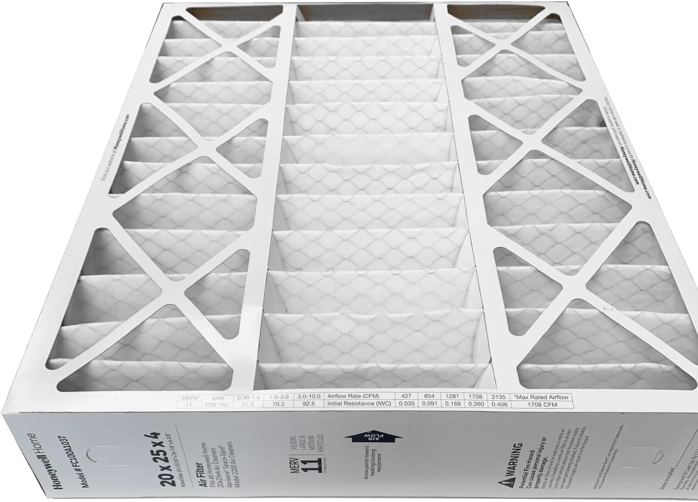 Honeywell FC100A1037-20" x 25" x 4" Pleated Air Filter, MERV 11 Bundle with Same Day Supply Filter Change Reminder